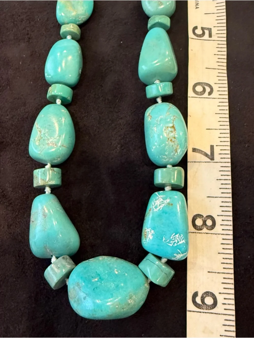Natural Turquoise and Sterling Silver Necklace